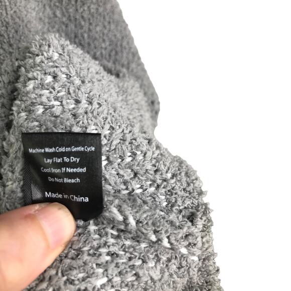 Polaris‎ Fleece Sweater Womens Sz M Gray White Stars Hooded Long Sleeves V-Neck - Picture 8 of 8